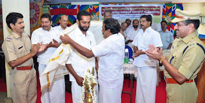 Receiving honors from Ponkunnam Janamaithri Police